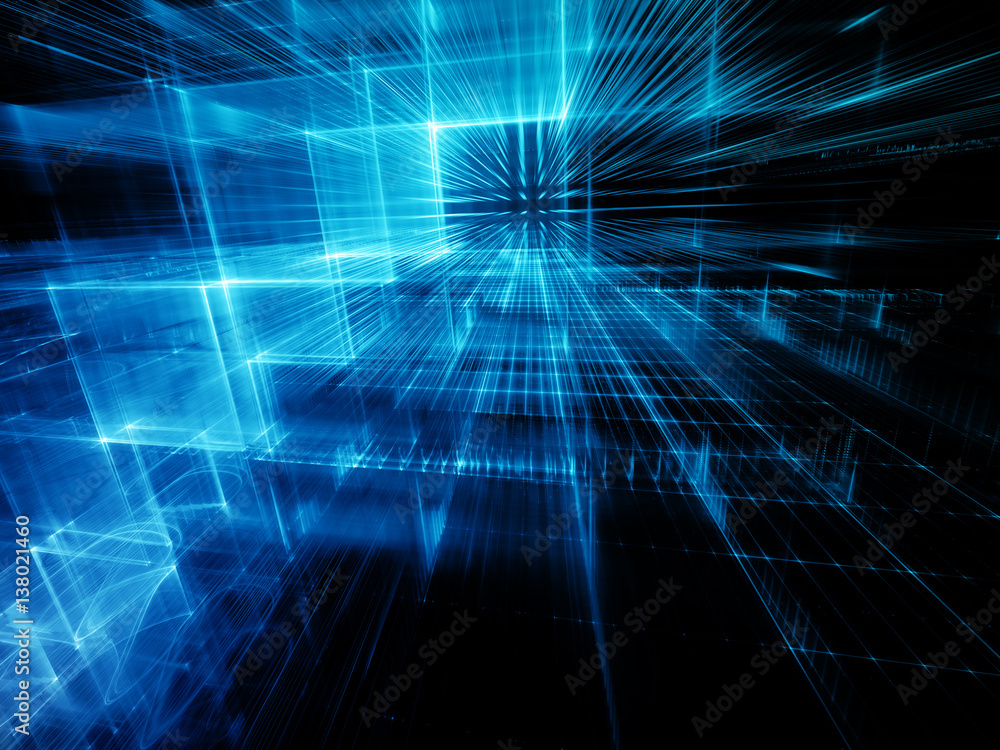 Poster abstract background element. fractal graphics series. three-dimensional composition of intersecting 