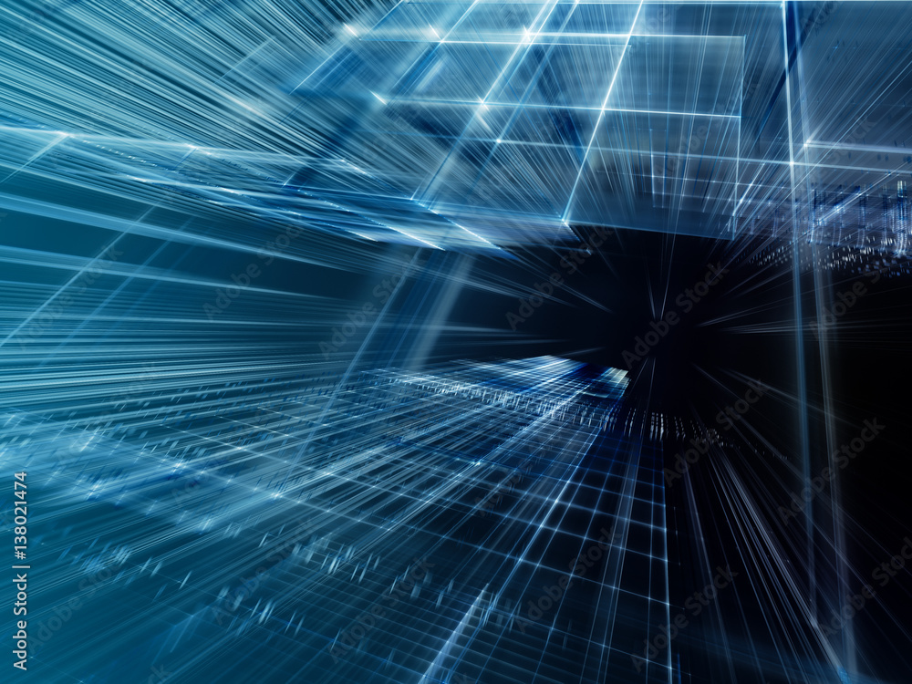 Poster abstract background element. fractal graphics series. three-dimensional composition of intersecting 