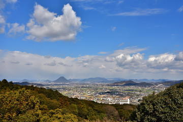 金刀比羅宮本宮から見た讃岐富士(2017年2月)