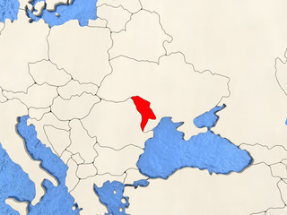 Obraz premium Moldova on map