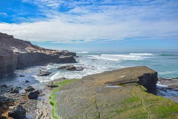 Beach rock formation
