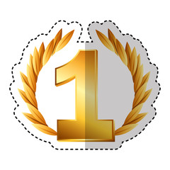 wreath leafs crown emblem vector illustration design