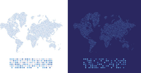 Abstract world map in a round dots.. Flat vector illustration EPS 10