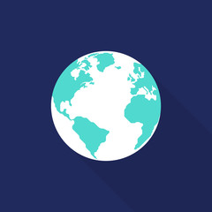 Globe icon flat design isolated