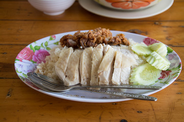 Hainanese chicken rice in Thailand