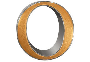 Obraz premium Uppercase letter O, isolated on white, 3D illustration