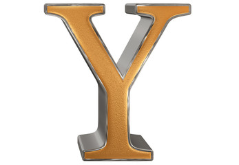 Uppercase letter Y, isolated on white, 3D illustration