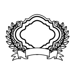 wreath leafs crown emblem vector illustration design