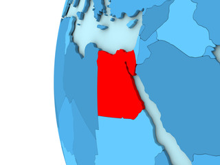 Egypt on blue globe