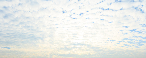 Altocumulus cloud fluffy on blue sky beautiful in nature.