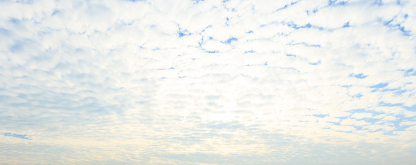 Altocumulus cloud fluffy on blue sky beautiful in nature.