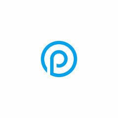 p letter in circle logo vector