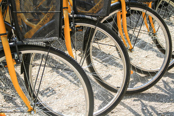 Fototapeta na wymiar Different wheels bicycle