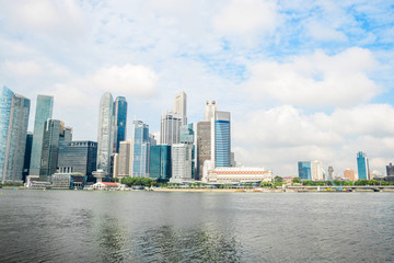 cityscape and skyline of modern city from water