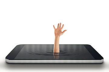 Technology addiction concept. 3D Rendering