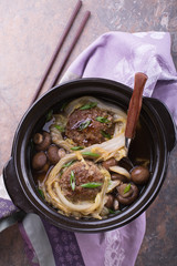 Lion's head meatballs - braised Chinese meatballs wrapped in cabbage leaves 
