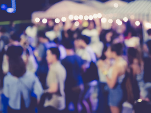 Festival Event Party outdoor with People Blurred Background
