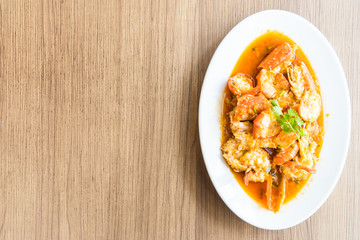 Fried prawn and shrimp with garlic