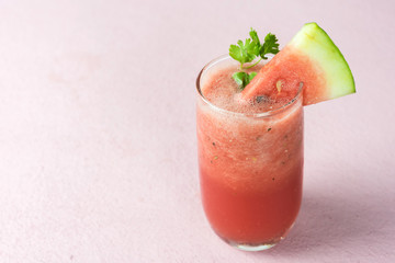 watermelon juice on pink background