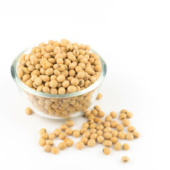 soy beans on white background