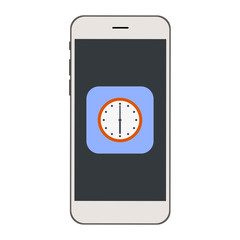Mobile phone with Clock Icon on the screen.