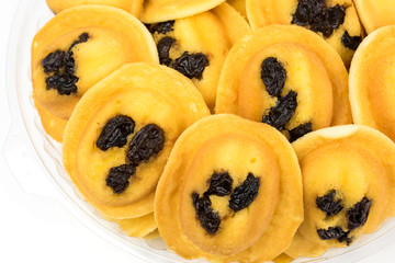 Egg cake, delicious dessert on white background,Thai dessert