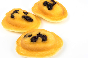 Egg cake, delicious dessert on white background,Thai dessert