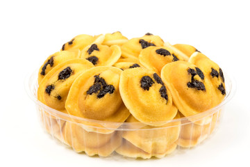 Egg cake, delicious dessert on white background,Thai dessert