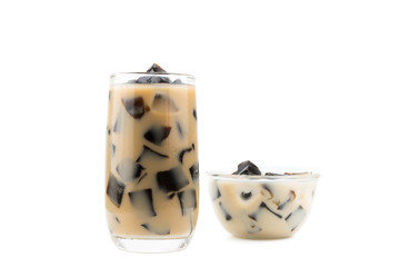milk grass Jelly on white background