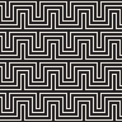 Maze Tangled Lines Contemporary Graphic. Vector Seamless Black and White Pattern.
