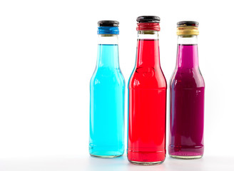 Color bottles isolated on white