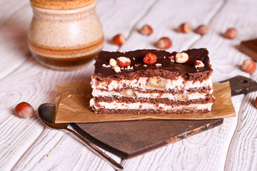 chocolate banana cake with nuts