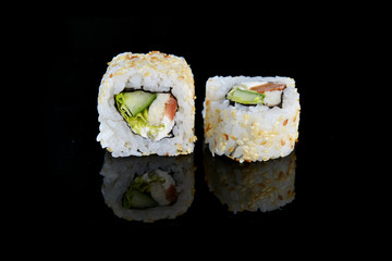 Delicious sushi rolls