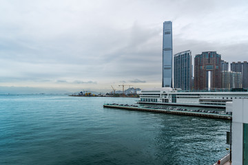 Obraz premium panoramic view of victoria harbor in Hong Kong,China.