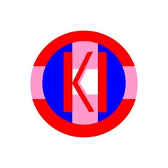 initial letter KI red color logo vector