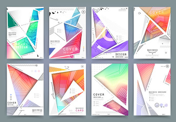 Colorful geometric brochure design. Leaflet abstract background. Modern layout template. Vector