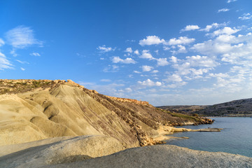 Gnejna Bay Beach Malta in a sunny day 