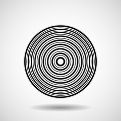 Abstract circle with lines, geometric logo, vector