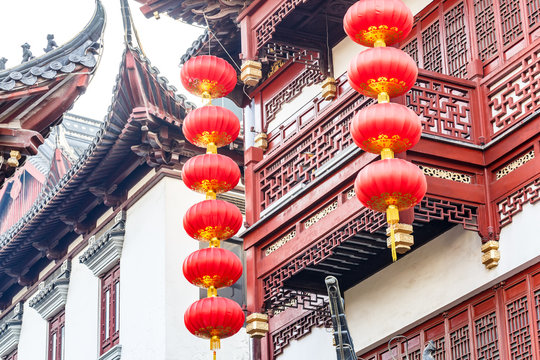 Fototapeta Chinese new year lanterns in china
