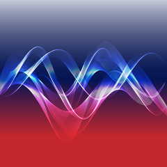 Abstract background with waves of color Russian flag