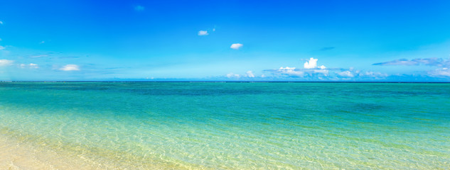 Sandy tropical beach. Panorama.