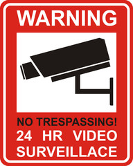 Warning Sticker for Security Alarm CCTV Camera Surveillance