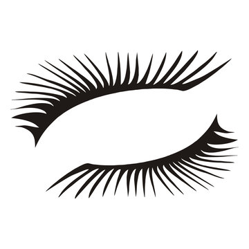 black eyelashes icon on a white background