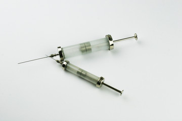 Old glass syringes