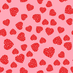 Seamless hearts pattern on white background