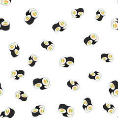 Sushi seamless pattern on white background