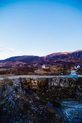landscape with God's Bridge, a natural bridge in Romania