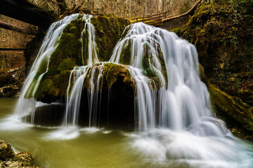 Obraz premium beautiful waterfall in Romania. waterfall Bigar