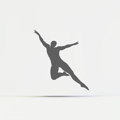 Fototapeta na wymiar Gymnast. Silhouette of a Dancer. Sport Symbol. Vector Illustration.