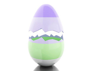  3d Broken Easter eggs.